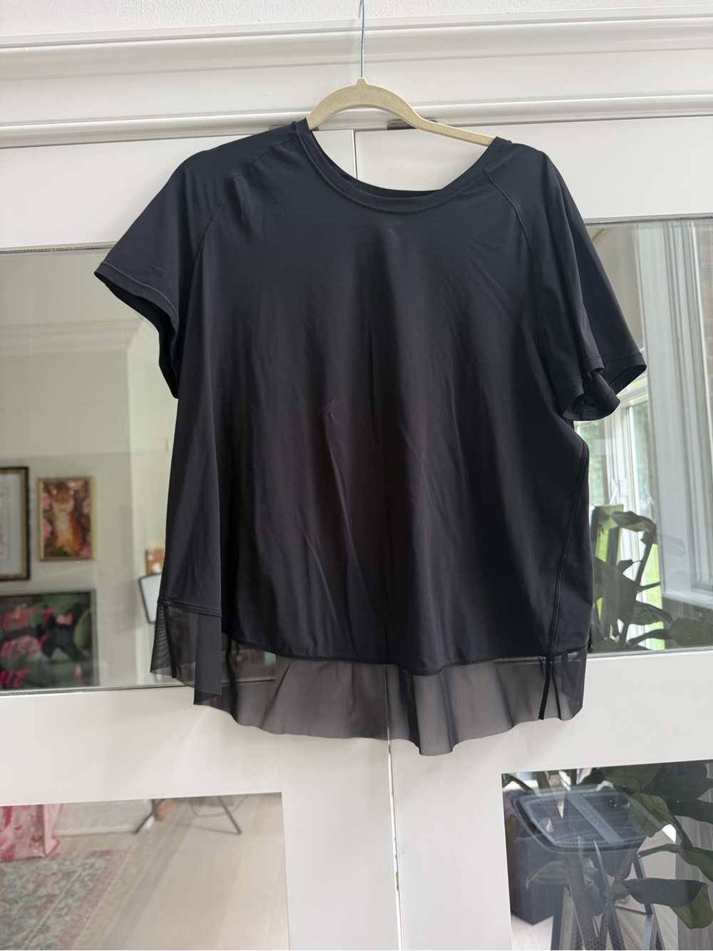 Lululemon - Women’s Black Short-Sleeve Layered Hem Top